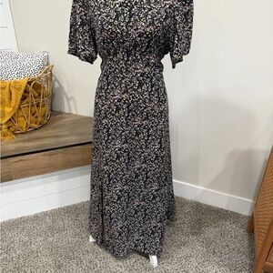 Missguided Black Floral Maxi Dress